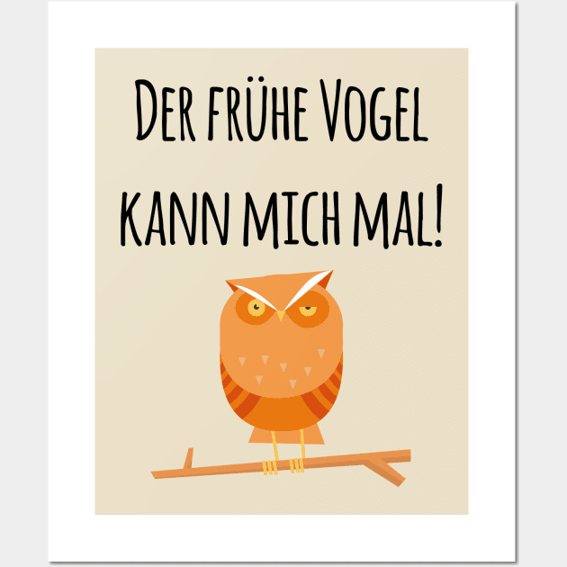 Der frühe Vogel kann mich mal! Verschlafene mürrische Eule Wall Art by Christine aka stine1